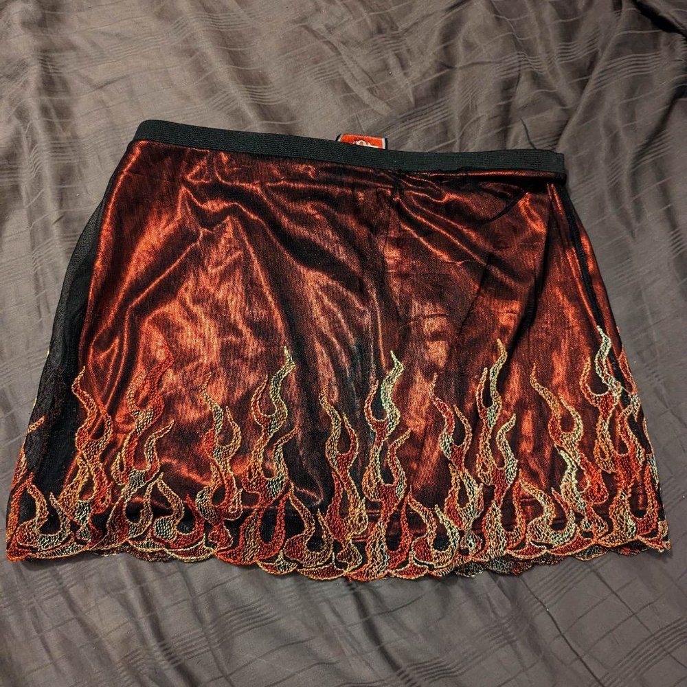 Lip Service 90's flame mesh skirt